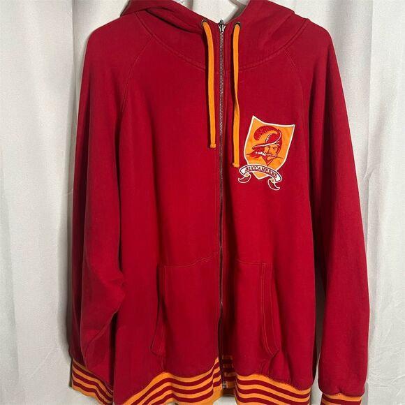 Vintage Mitchell & Ness Buccaneers Varsity Jacket Men's 3XL Red Full Zip Hoodie